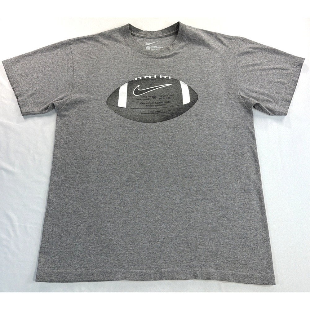 Nike Football Graphic T Shirt Gray Mens Large Athletic Casual Sportswear Tee